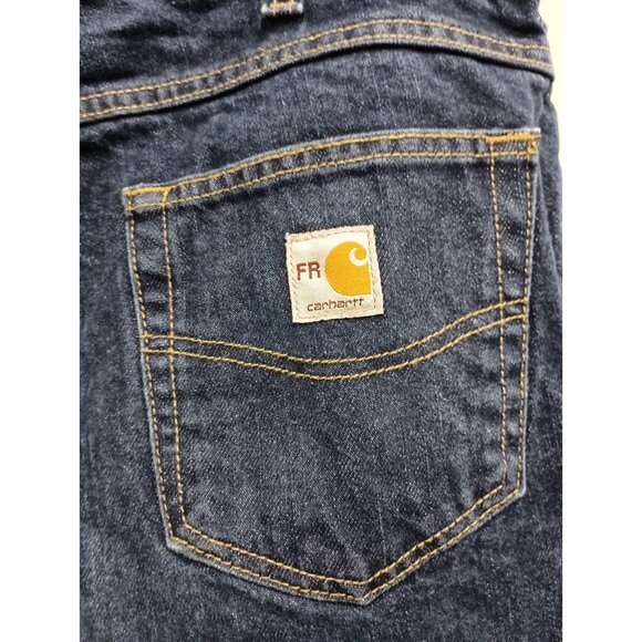 Carhartt Jeans Mens Size 34 Blue Denim Cotton Dark Wash Relaxed Fit Straight Leg - Picture 3 of 9